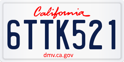 CA license plate 6TTK521