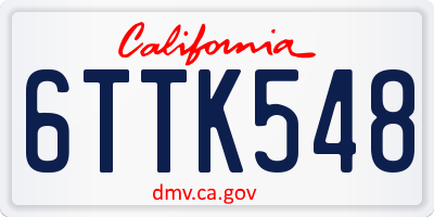 CA license plate 6TTK548