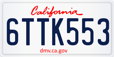 CA license plate 6TTK553