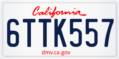 CA license plate 6TTK557
