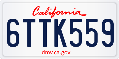 CA license plate 6TTK559