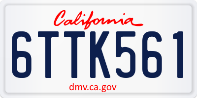CA license plate 6TTK561