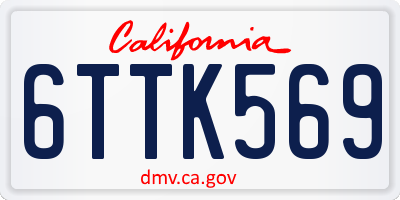 CA license plate 6TTK569