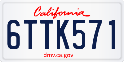 CA license plate 6TTK571