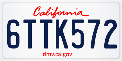 CA license plate 6TTK572