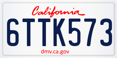 CA license plate 6TTK573