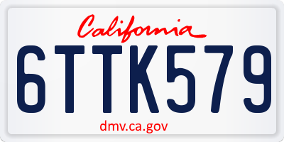 CA license plate 6TTK579