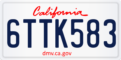 CA license plate 6TTK583