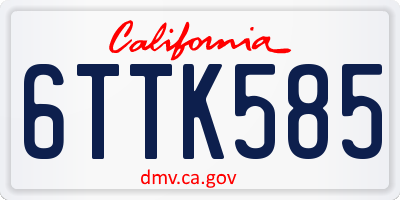 CA license plate 6TTK585