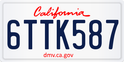 CA license plate 6TTK587