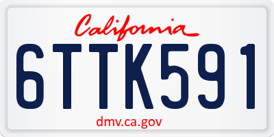 CA license plate 6TTK591