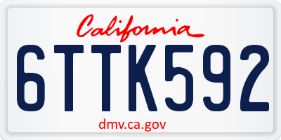 CA license plate 6TTK592