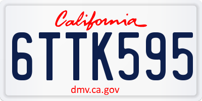 CA license plate 6TTK595