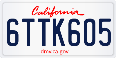 CA license plate 6TTK605