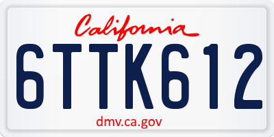 CA license plate 6TTK612