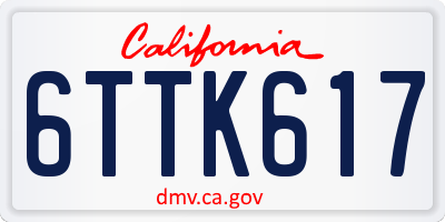 CA license plate 6TTK617