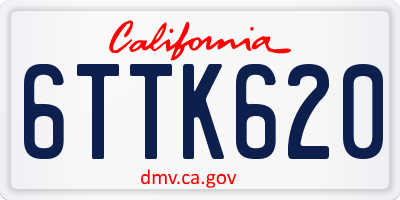 CA license plate 6TTK620