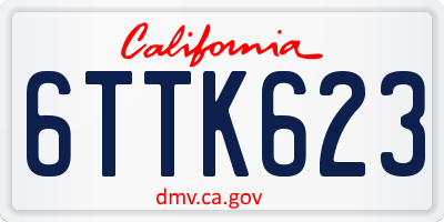 CA license plate 6TTK623