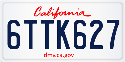 CA license plate 6TTK627
