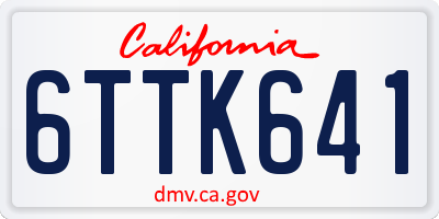 CA license plate 6TTK641