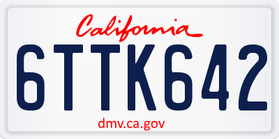 CA license plate 6TTK642