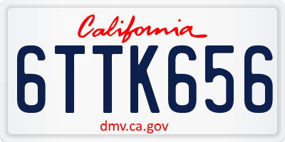 CA license plate 6TTK656