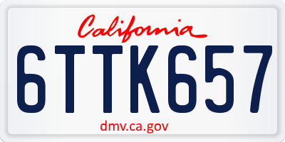 CA license plate 6TTK657