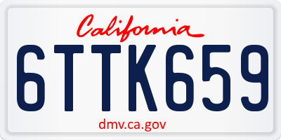 CA license plate 6TTK659