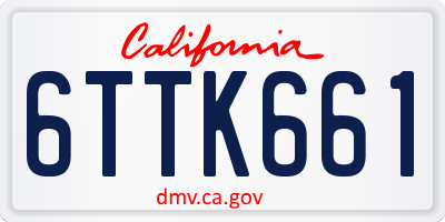 CA license plate 6TTK661