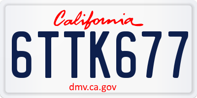 CA license plate 6TTK677