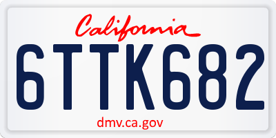CA license plate 6TTK682