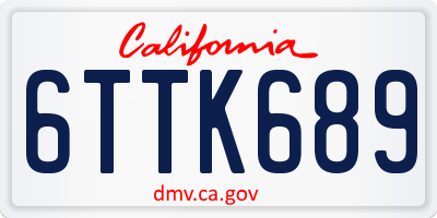 CA license plate 6TTK689