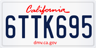 CA license plate 6TTK695
