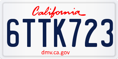 CA license plate 6TTK723
