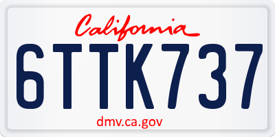 CA license plate 6TTK737