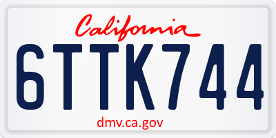 CA license plate 6TTK744