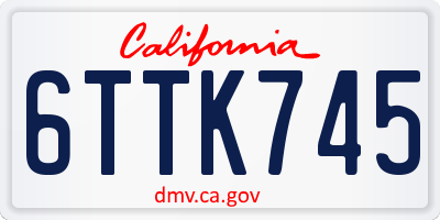 CA license plate 6TTK745