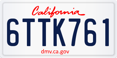 CA license plate 6TTK761