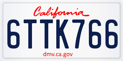 CA license plate 6TTK766