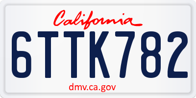 CA license plate 6TTK782