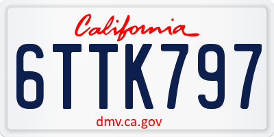 CA license plate 6TTK797