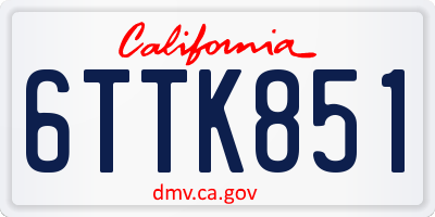 CA license plate 6TTK851