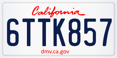 CA license plate 6TTK857