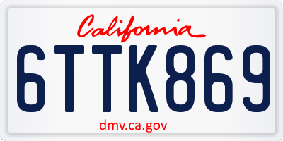CA license plate 6TTK869