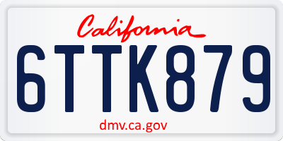 CA license plate 6TTK879