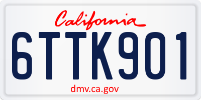 CA license plate 6TTK901