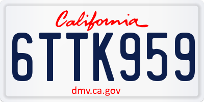 CA license plate 6TTK959