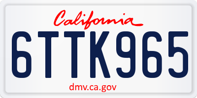 CA license plate 6TTK965