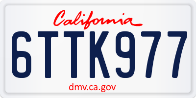 CA license plate 6TTK977