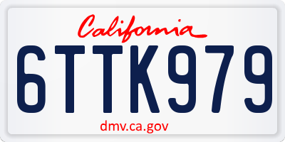 CA license plate 6TTK979